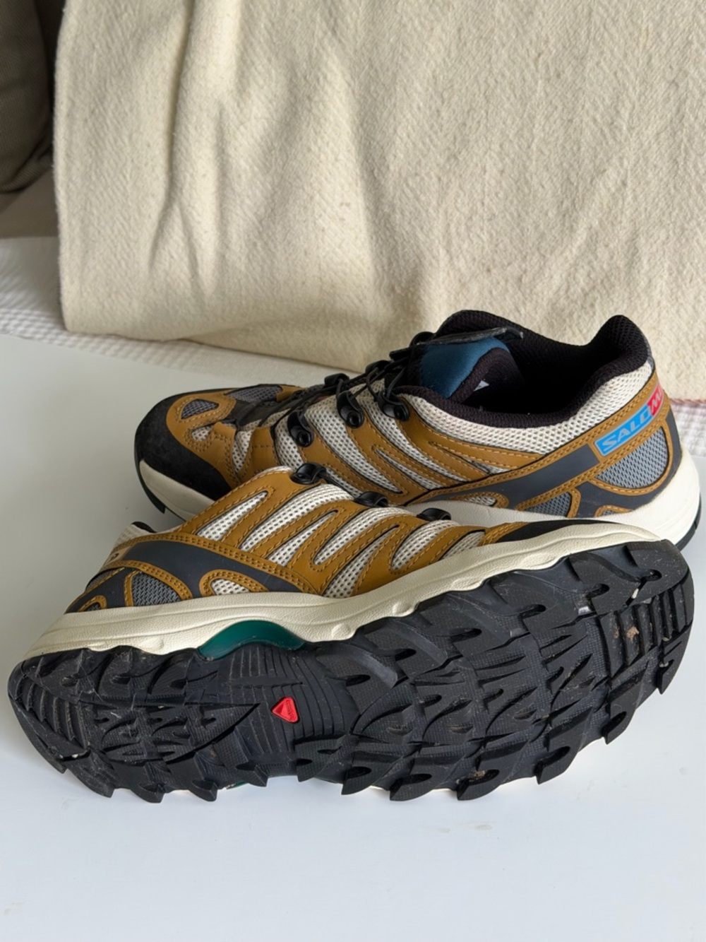 Salomon XA Pro Trail Shoes in Mustard and Gray with Black Accents - Picture 5 of 6